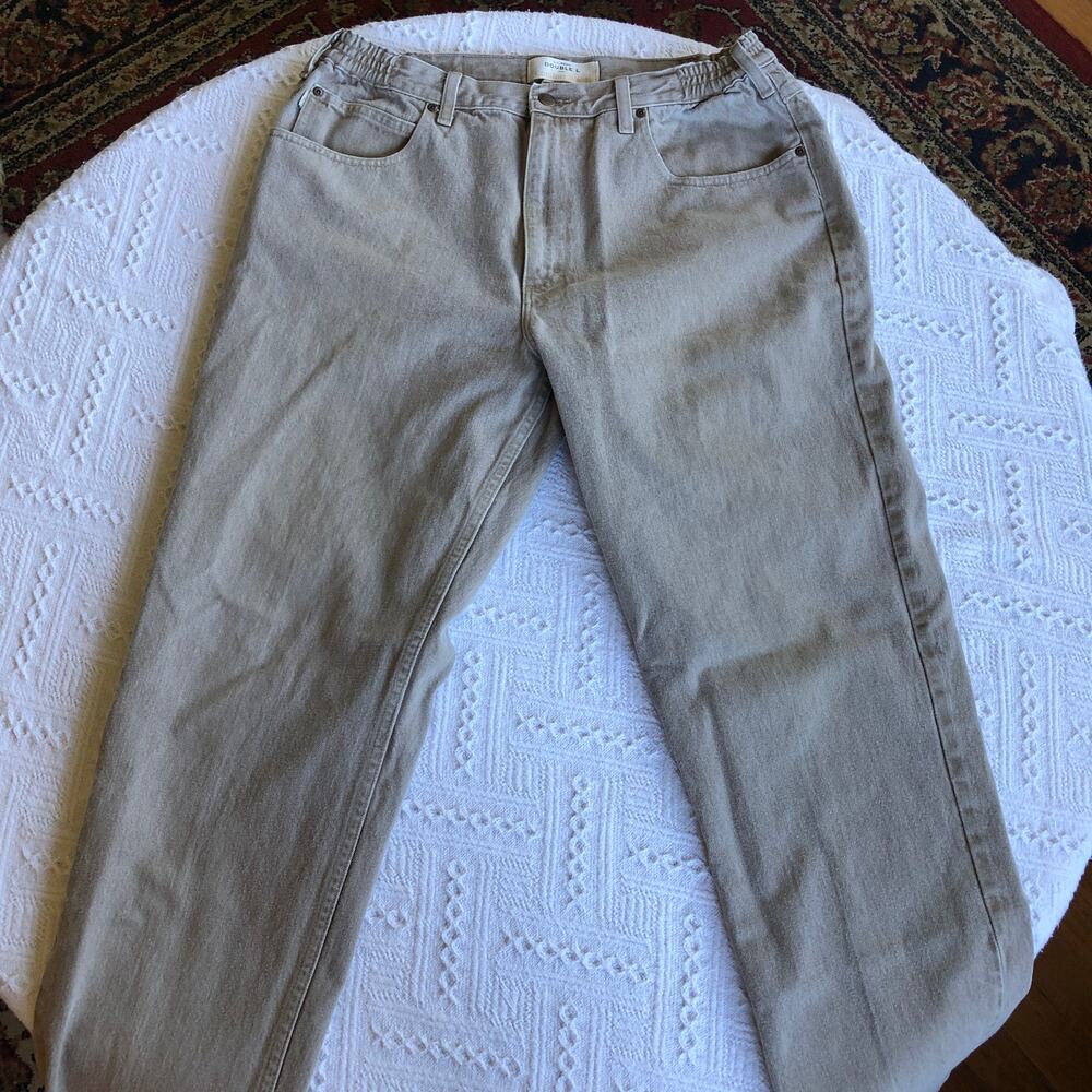 L.L.Bean Double L Comfort Waist Tan Jeans Men's 37x32 Relaxed Fit Y2K‎ Workwear